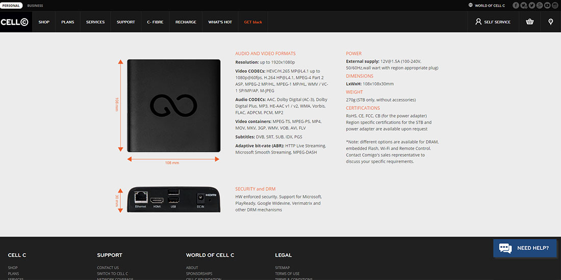 Cell C black Smart Box | Image 912