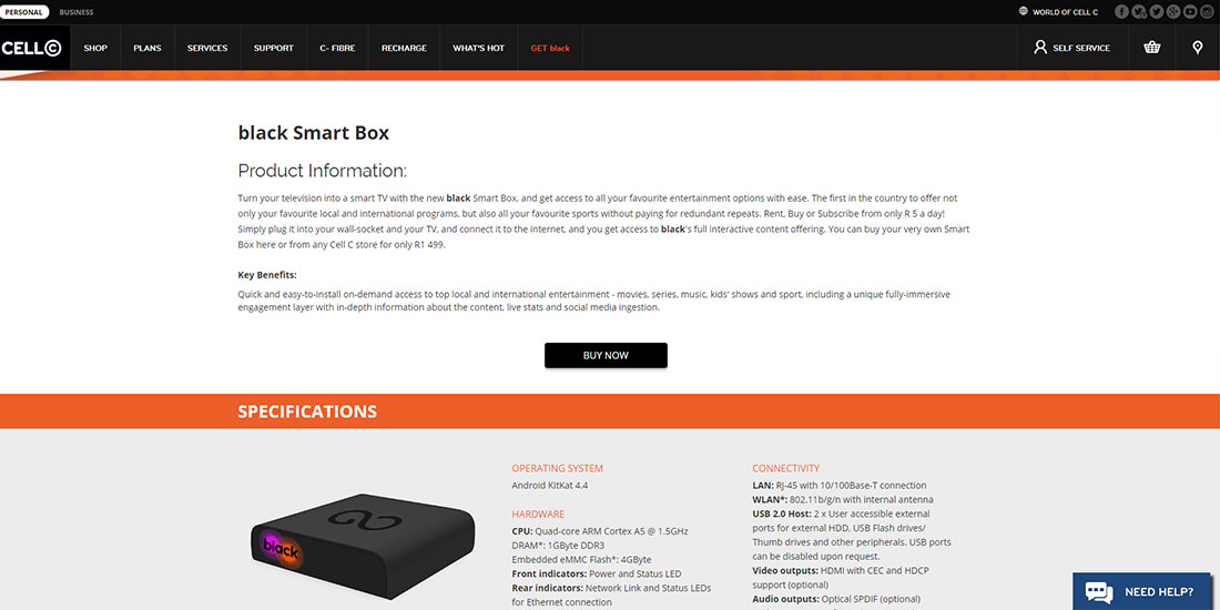 Cell C black Smart Box | Image 913