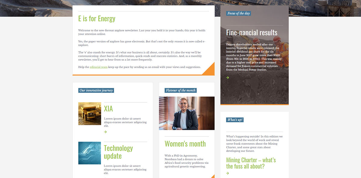 Exxaro E-xxplore Newsletter Template | Image 1065