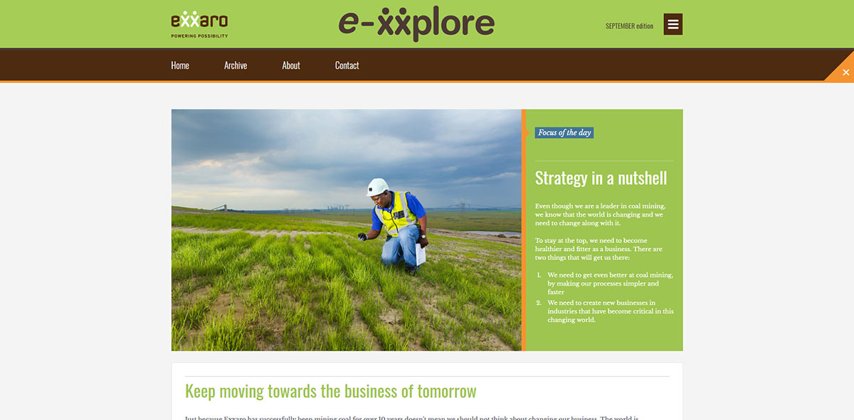 Exxaro E-xxplore Newsletter Template | Image 1070