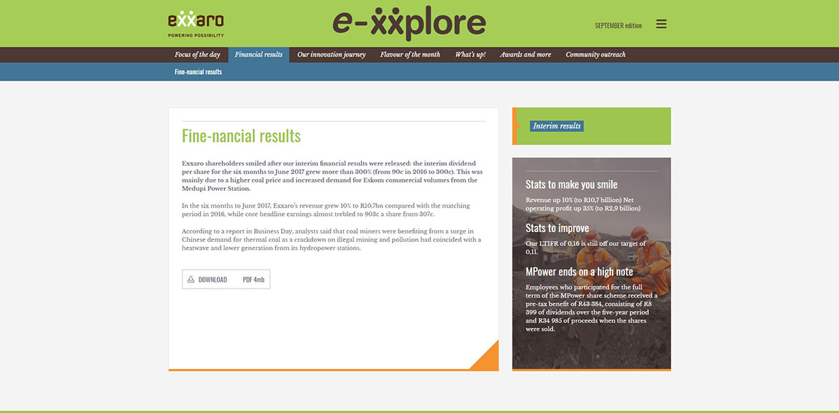 Exxaro E-xxplore Newsletter Template | Image 1074