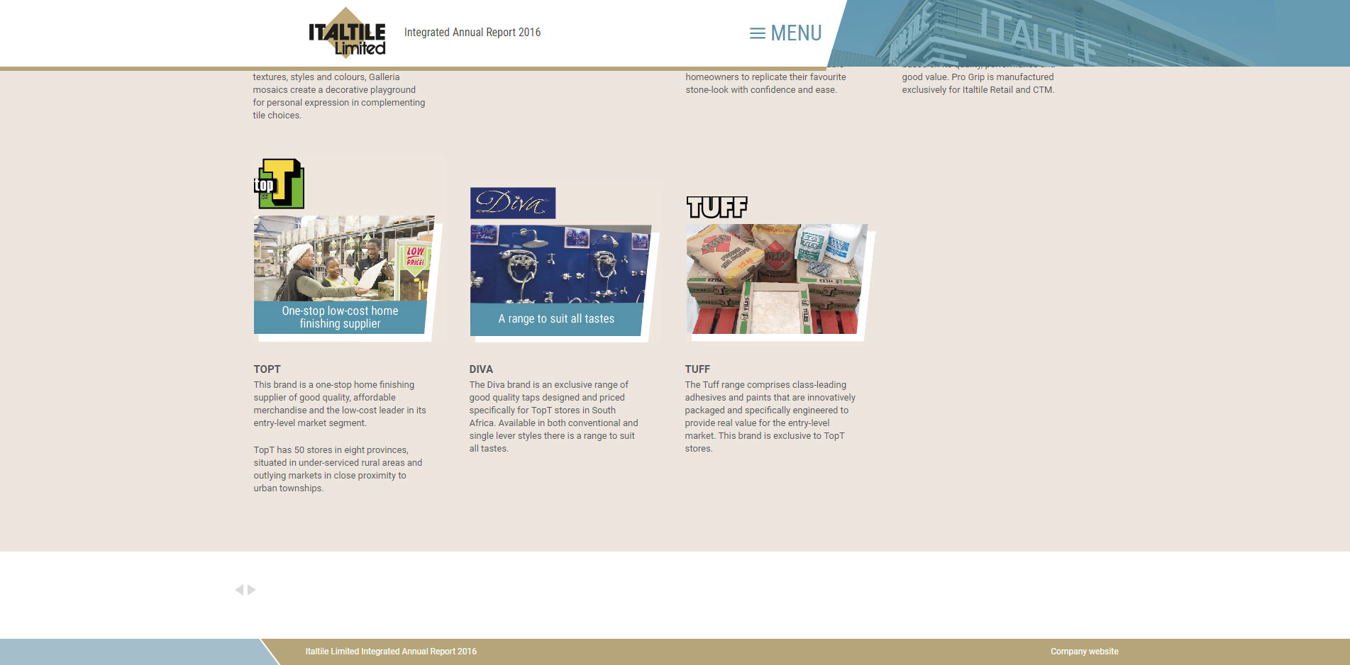 Italtile Integrated Annual Report 2016 | Image 1112