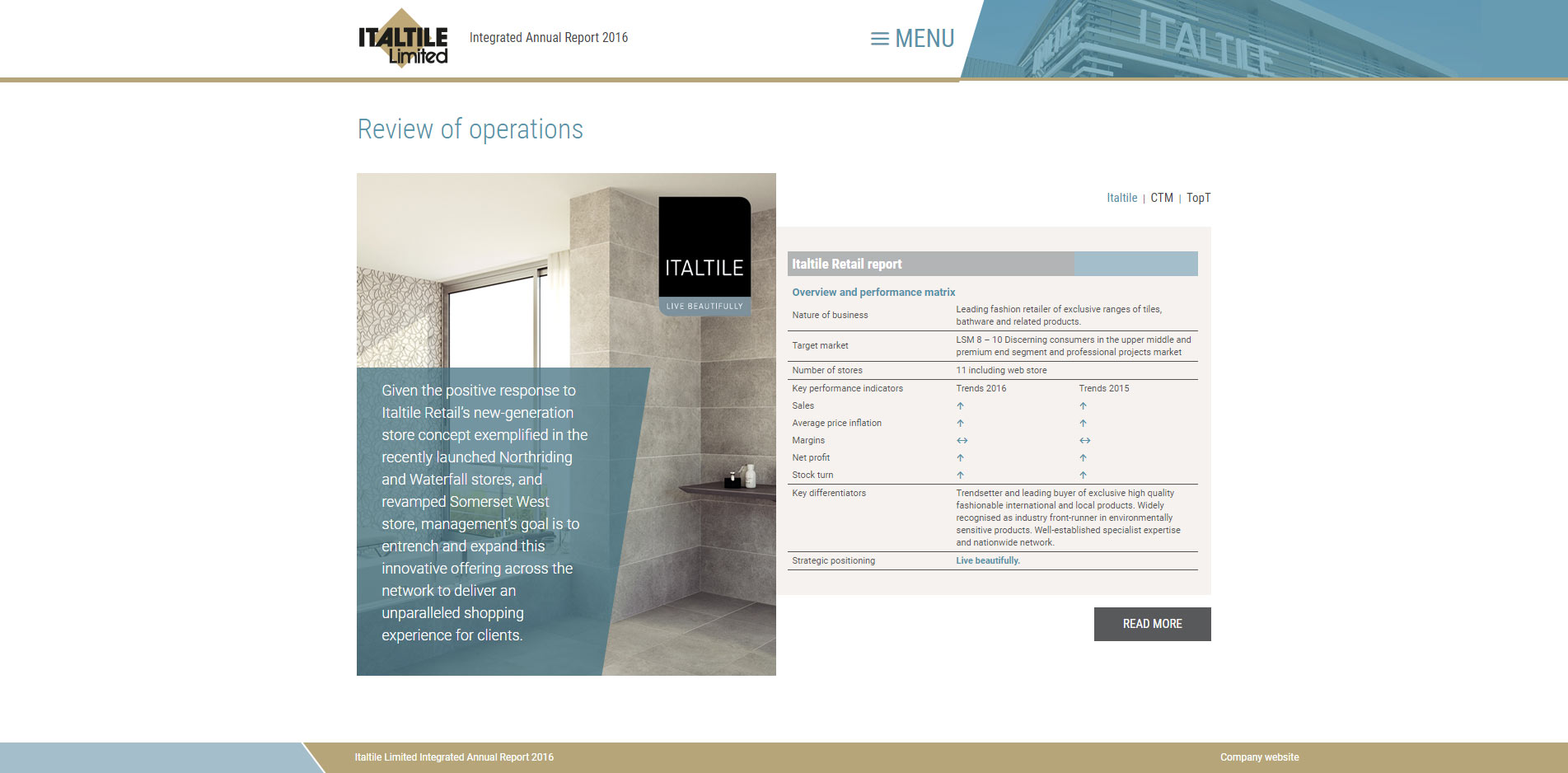 Italtile Integrated Annual Report 2016 | Image 1113