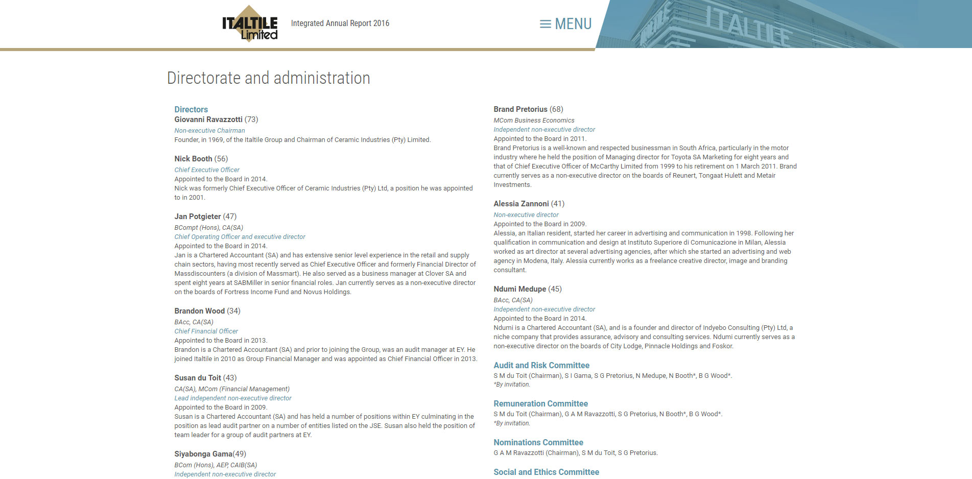 Italtile Integrated Annual Report 2016 | Image 1121