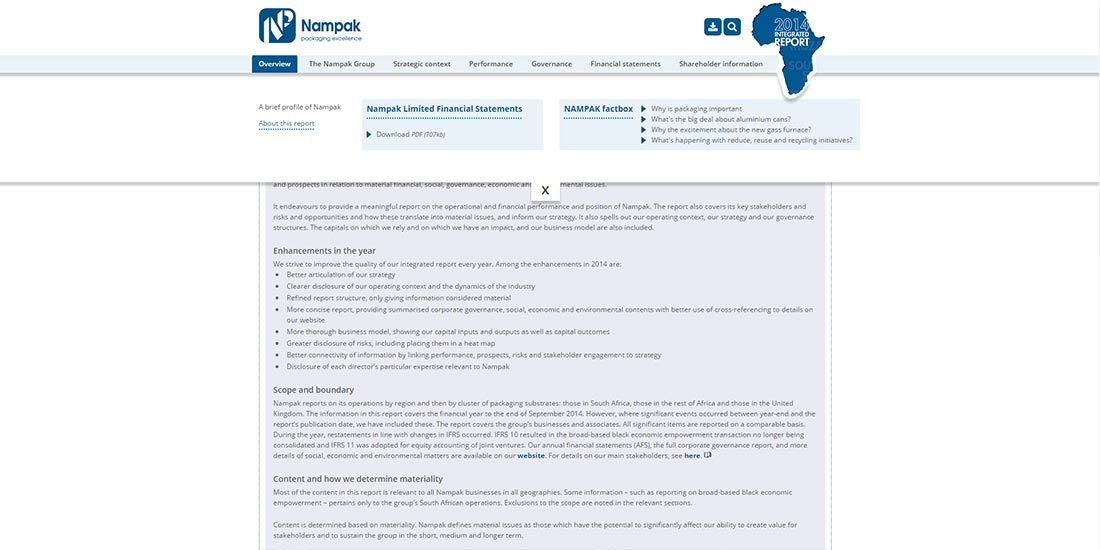 Nampak Integrated Report 2014 | Image 565