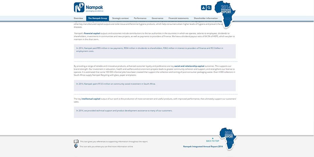 Nampak Integrated Report 2014 | Image 567