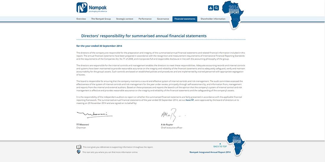 Nampak Integrated Report 2014 | Image 574