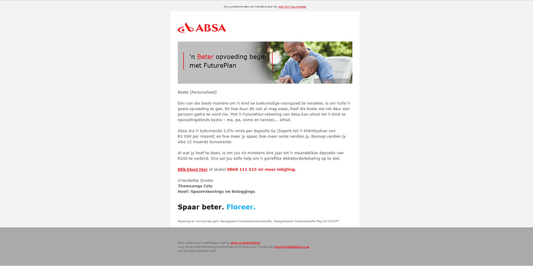Absa Mailers - Set 1 | Future Plan
